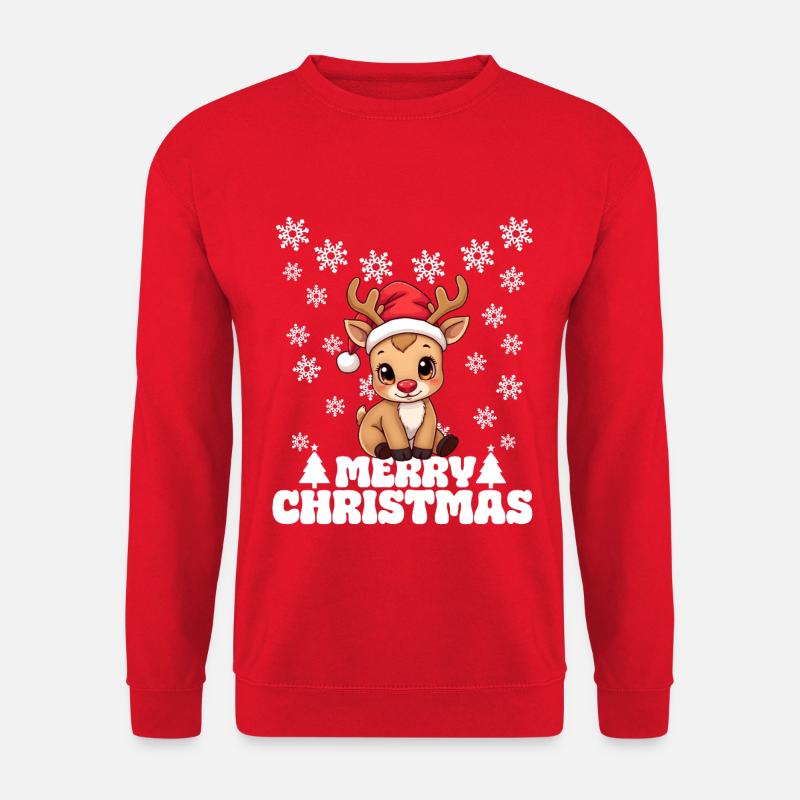 Rentier - Merry Christmas - Unisex Pullover - Rot