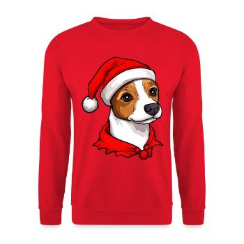 Jack Russell Terrier Noël - Sweat-shirt Unisexe - rouge - Devant - Alina (178cm) & Michal (187cm)