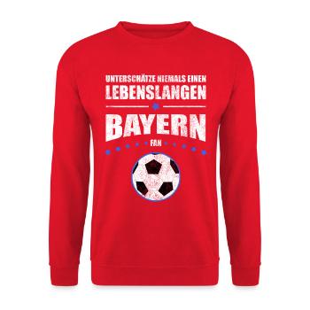 Lebenslanger Bayern Fan Geschenk | Retro Vintage - Unisex Pullover - Rot - Vorne - Alina (178cm) & Michal (187cm)