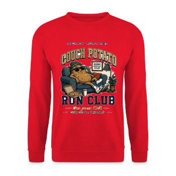 Couch Potato Running Club - Unisex Sweatshirt - red - Front - Alina (178cm) & Michal (187cm)