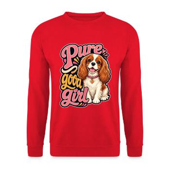 Kavallerier King Charles Spaniel - Unisex Pullover - Rot - Vorne - Alina (178cm) & Michal (187cm)