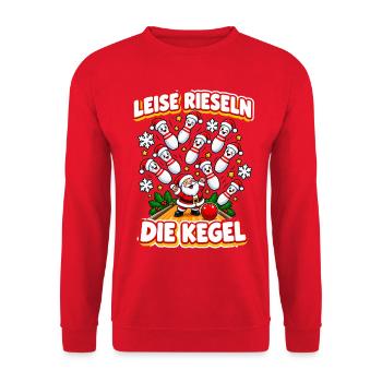 Lustiges Kegeln Weihnachten Nikolaus Geschenk  - Unisex Pullover - Rot - Vorne - Alina (178cm) & Michal (187cm)