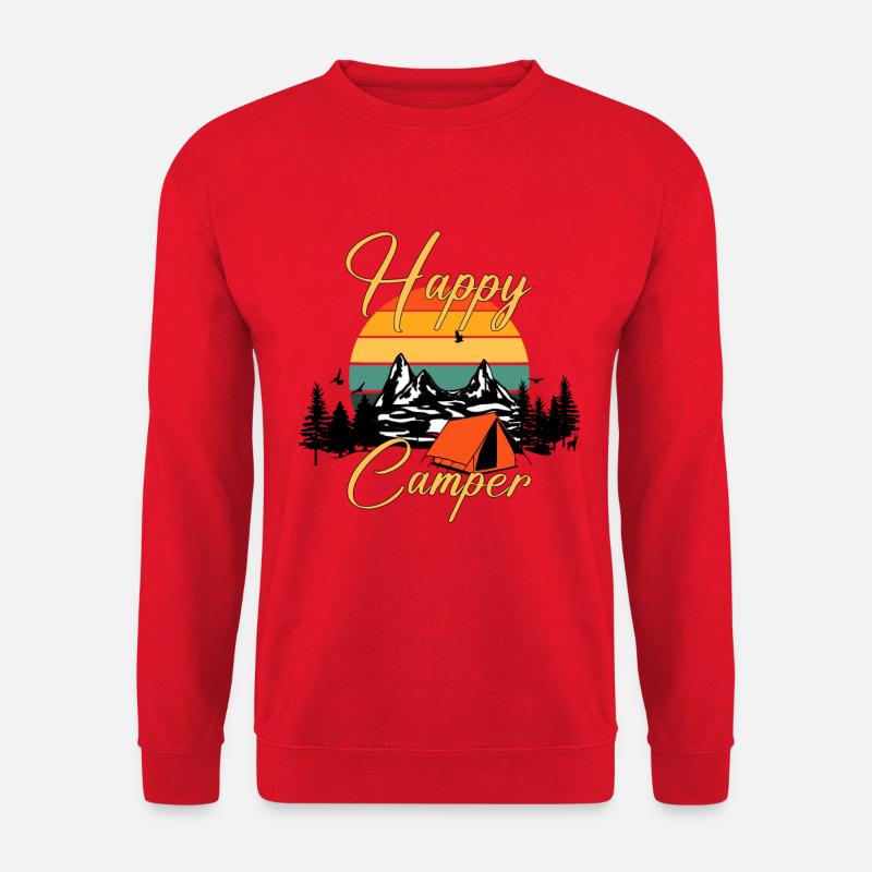 Happy camper Zelt Sunset Berge Wald - Unisex Pullover - Rot