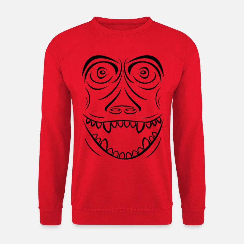 Funny Monkey Voodoo Style black - Unisex Sweatshirt - red