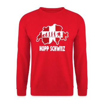 Équipe nationale de hockey sur glace Hopp Schwiiz - Sweat-shirt Unisexe - rouge - Devant - Alina (178cm) & Michal (187cm)