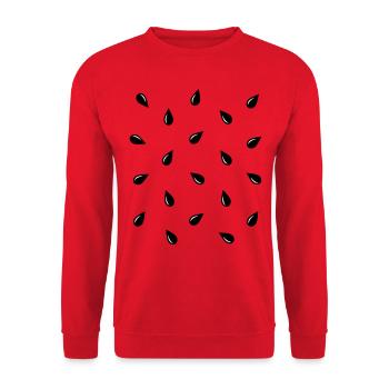Melon Costume Seeds Watermelon Fruit Carnival - Unisex Sweatshirt - red - Front - Alina (178cm) & Michal (187cm)