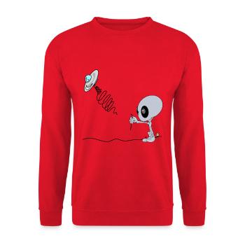 UFO Balloon - Unisex Sweatshirt - red - Front - Alina (178cm) & Michal (187cm)