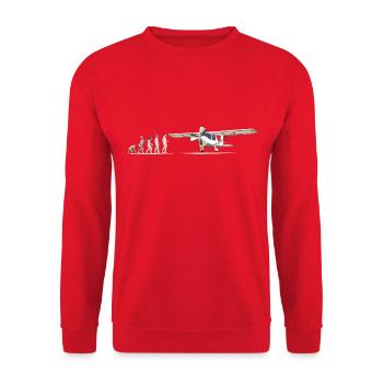 c42 Flugzeug Pilot Flieger Ultaleichtflugzeug UL - Unisex Pullover - Rot - Vorne - Alina (178cm) & Michal (187cm)