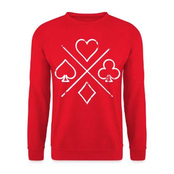 Poker Symbol - Unisex Sweatshirt - red - Front - Alina (178cm) & Michal (187cm)