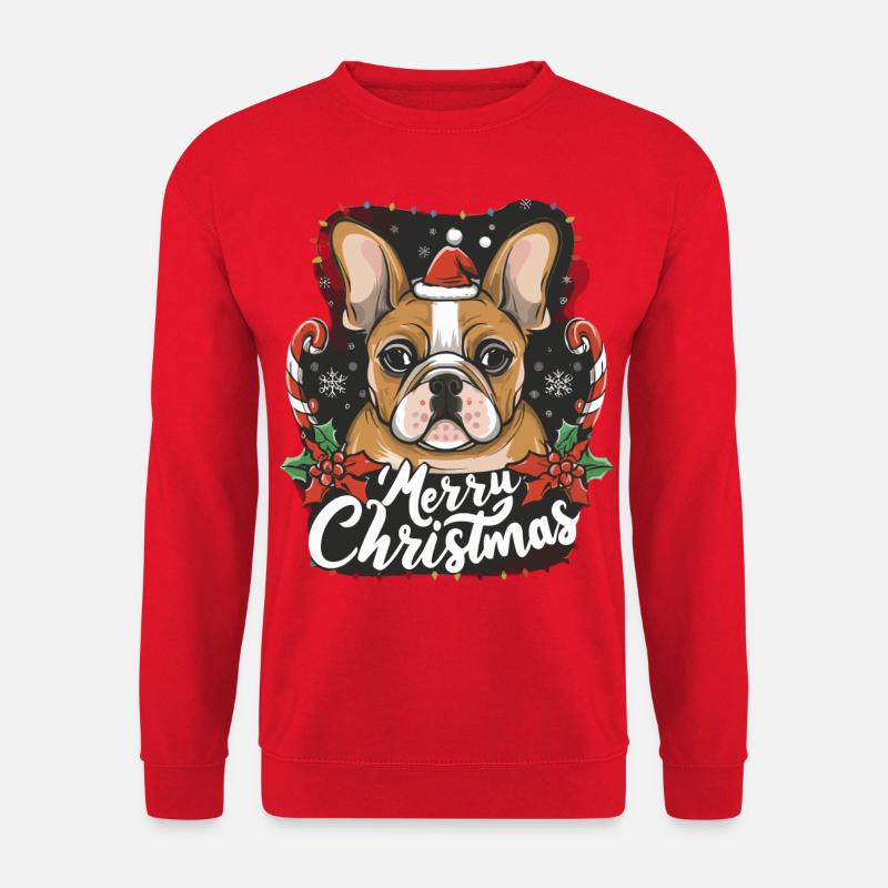 Festlicher Bulldoggenzauber - Unisex Pullover - Rot