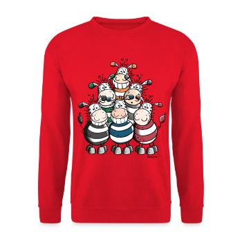 Colourful Zebras - Unisex Sweatshirt - red - Front - Alina (178cm) & Michal (187cm)