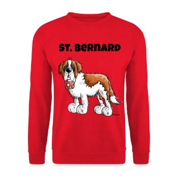 Saint Bernard - Unisex Sweatshirt - red - Front - Alina (178cm) & Michal (187cm)