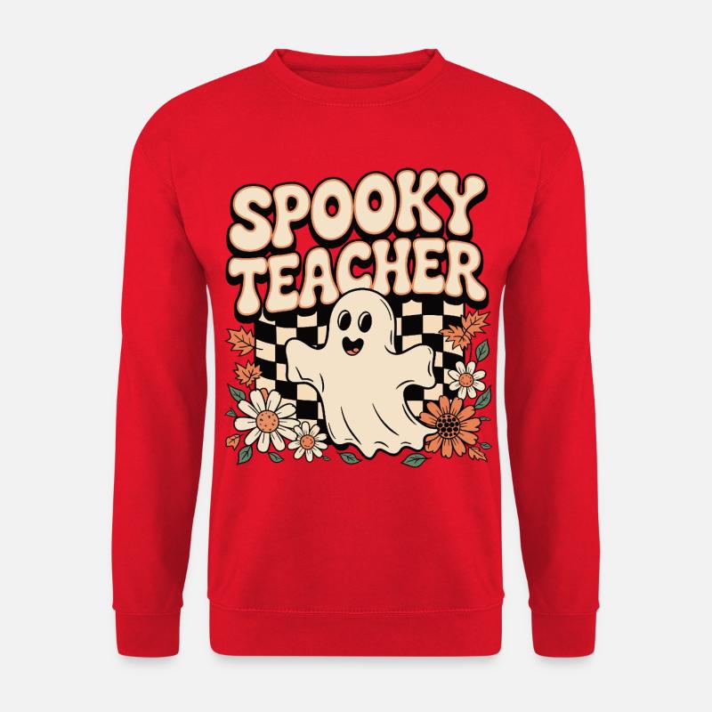 Spooky Lehrer Halloween Dessin - Unisex Pullover - Rot