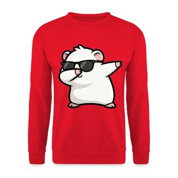 Tamponnement du blanc de cochon d’Inde - Sweat-shirt Unisexe - rouge - Devant - Alina (178cm) & Michal (187cm)
