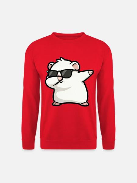 Dabbing guinea pig white - Unisex Sweatshirt - red