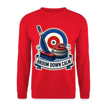 BROOM DOWN CALM - Unisex Pullover - Rot - Vorne - Alina (178cm) & Michal (187cm)