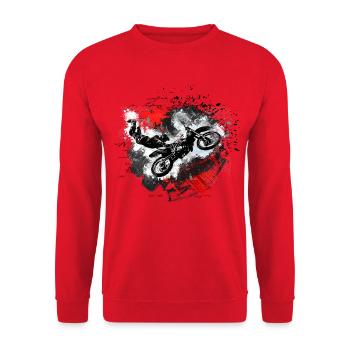 Motocross, Motocrosser, Gift Idea - Unisex Sweatshirt - red - Front - Alina (178cm) & Michal (187cm)