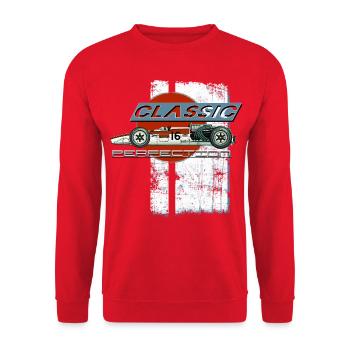 Historischer Motorsport | Racing - Unisex Pullover - Rot - Vorne - Alina (178cm) & Michal (187cm)
