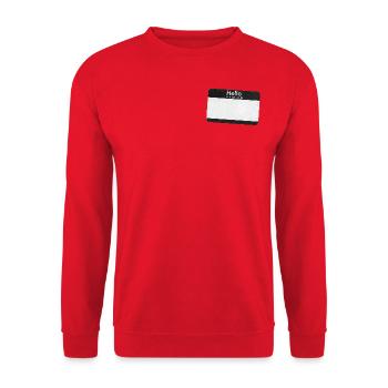 « Bonjour mon nom est » en noir - Sweat-shirt Unisexe - rouge - Devant - Alina (178cm) & Michal (187cm)