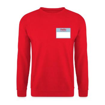 Hello my name is - Unisex Pullover - Rot - Vorne - Alina (178cm) & Michal (187cm)