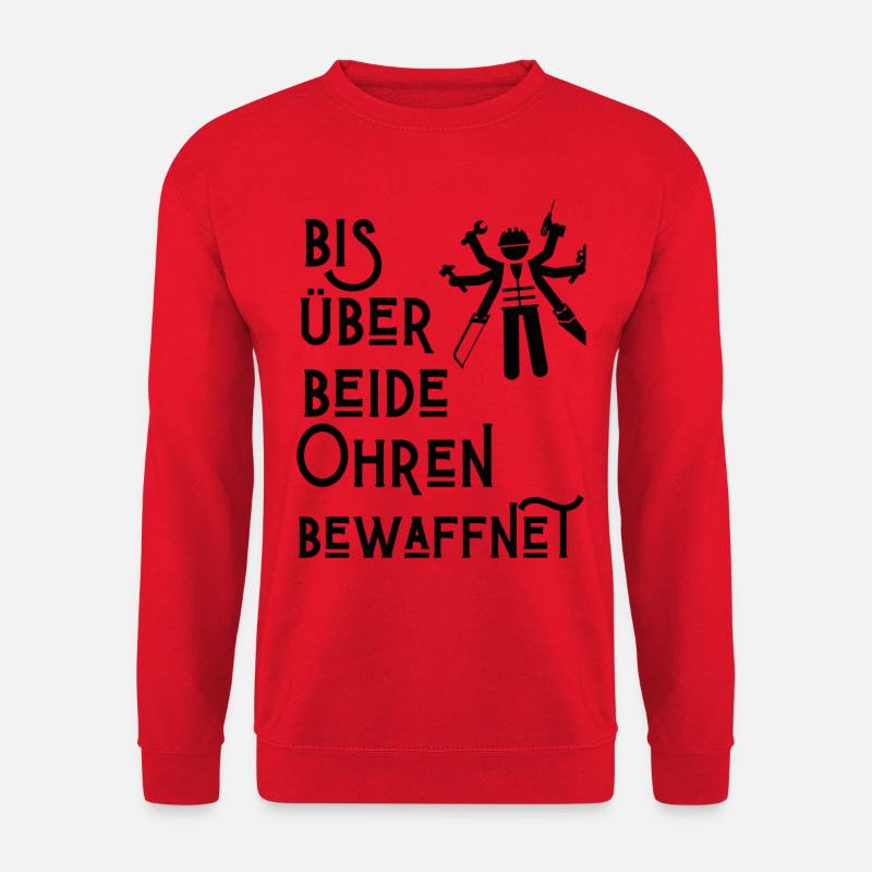 über beide Ohren bewaffnet - Unisex Pullover - Rot