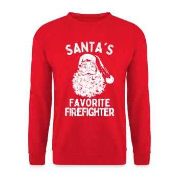 Le pompier préféré du Père Noël - Sweat-shirt Unisexe - rouge - Devant - Alina (178cm) & Michal (187cm)