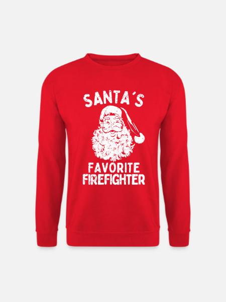 Weihnachten Feuerwehr Santa's Favorite Firefighter - Unisex Pullover - Rot