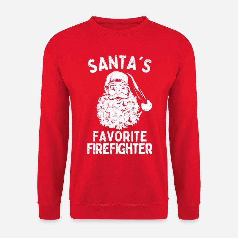 Weihnachten Feuerwehr Santa's Favorite Firefighter - Unisex Pullover - Rot