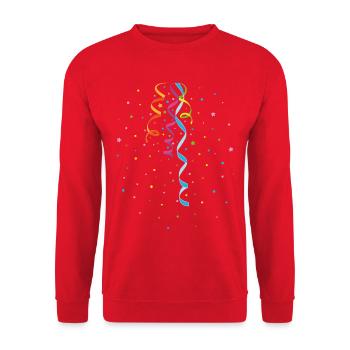 Karneval Luftschlangen Konfetti Silvester Fasching - Unisex Pullover - Rot - Vorne - Alina (178cm) & Michal (187cm)