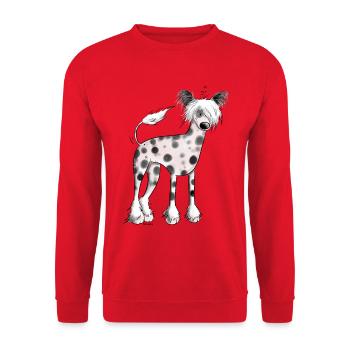 Drôle Chinois Naked Dog I Comic Dog - Sweat-shirt Unisexe - rouge - Devant - Alina (178cm) & Michal (187cm)