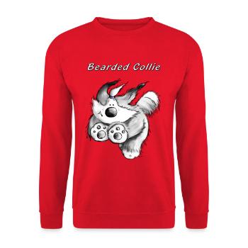 Courir Bearded Collie. - Sweat-shirt Unisexe - rouge - Devant - Alina (178cm) & Michal (187cm)