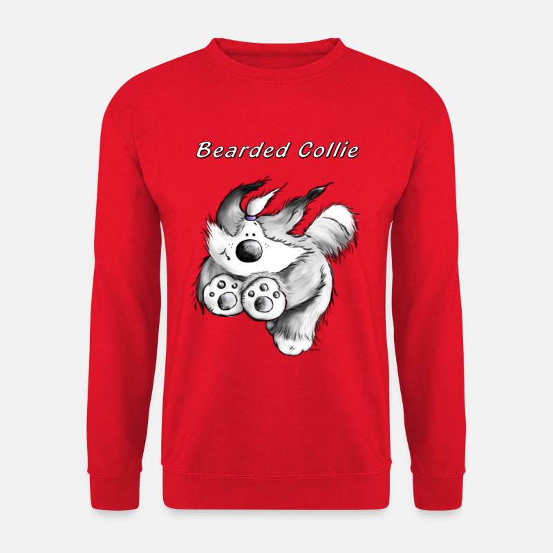 Verspielter Bearded Collie - Unisex Pullover - Rot