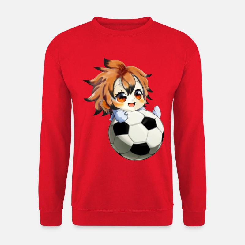 Ball Guy Fußball Karikatur - Unisex Pullover - Rot