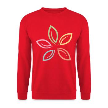 Pastel Flower Minimalist Flower Line Art - Unisex Sweatshirt - red - Front - Alina (178cm) & Michal (187cm)