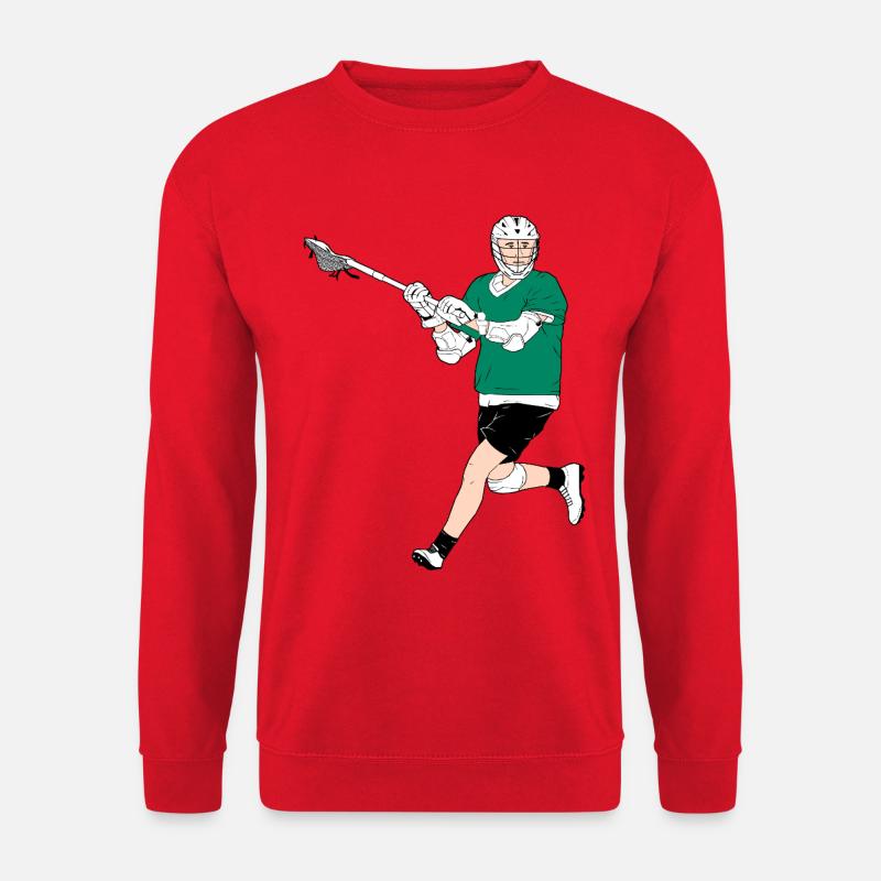 Lacrosse-Spieler im Grün - Unisex Pullover - Rot