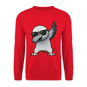 Tamponnement du perroquet gris d’Afrique - Sweat-shirt Unisexe - rouge - Devant - Alina (178cm) & Michal (187cm)