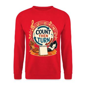 COUNT THEN TURN - Unisex Pullover - Rot - Vorne - Alina (178cm) & Michal (187cm)