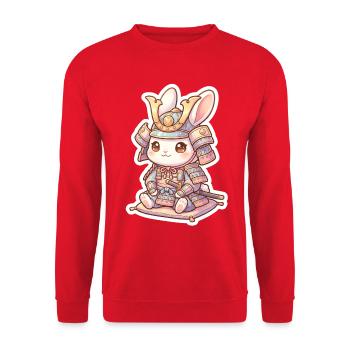 Samurai Bunny - Unisex Pullover - Rot - Vorne - Alina (178cm) & Michal (187cm)