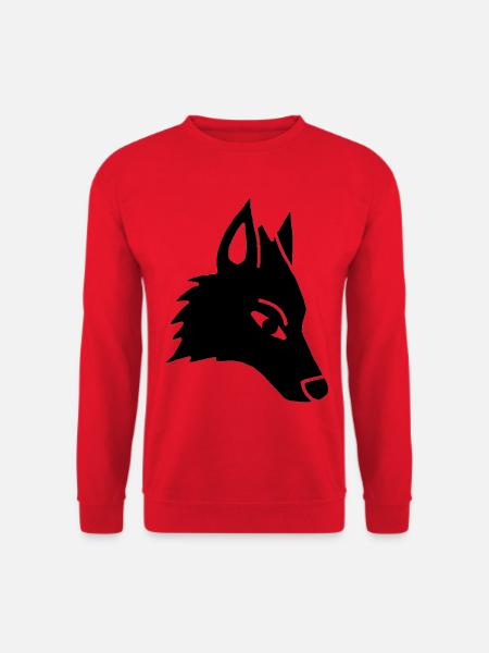 Wolf's Head Manga (schwarz) - Unisex Pullover - Rot