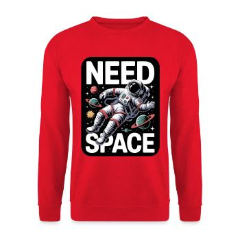 I Need Space - Unisex Pullover - Rot - Vorne - Alina (178cm) & Michal (187cm)