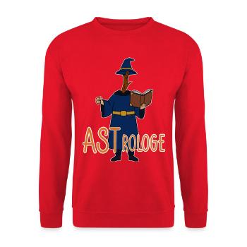 Astrologe Wortwitz - Unisex Pullover - Rot - Vorne - Alina (178cm) & Michal (187cm)