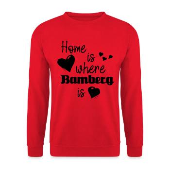 Zuhause in Bamberg - Home is where Bamberg is - Unisex Pullover - Rot - Vorne - Alina (178cm) & Michal (187cm)