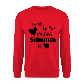 Zuhause in Grimmen - Home is where Grimmen is - Unisex Pullover - Rot - Vorne - Alina (178cm) & Michal (187cm)