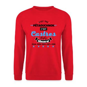 C'est pas PÉTAOUCHNOK, c'est Castres Rugby.N - Sweat-shirt Unisexe - rouge - Devant - Alina (178cm) & Michal (187cm)
