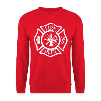 Grafik der Feuerwehr - Unisex Pullover - Rot - Vorne - Alina (178cm) & Michal (187cm)