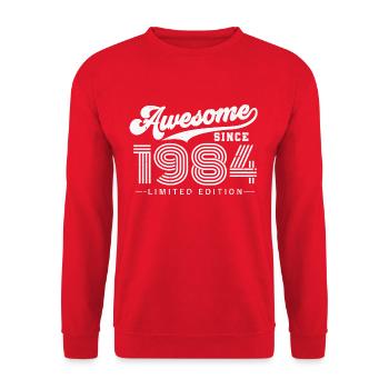 Great since 1984 Vintage Birthday Gift - Unisex Sweatshirt - red - Front - Alina (178cm) & Michal (187cm)