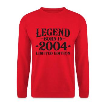 Légende depuis 2004 Vintage Born Anniversaire - Sweat-shirt Unisexe - rouge - Devant - Alina (178cm) & Michal (187cm)