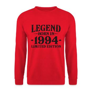 Légende depuis 1994 Vintage Born Anniversaire - Sweat-shirt Unisexe - rouge - Devant - Alina (178cm) & Michal (187cm)