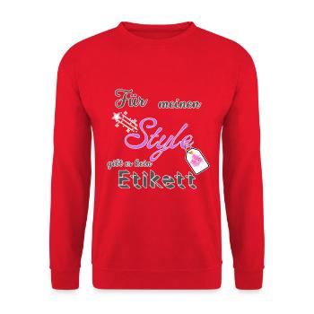 ProllyPolly sagt: Styling ist Alles - Unisex Pullover - Rot - Vorne - Alina (178cm) & Michal (187cm)
