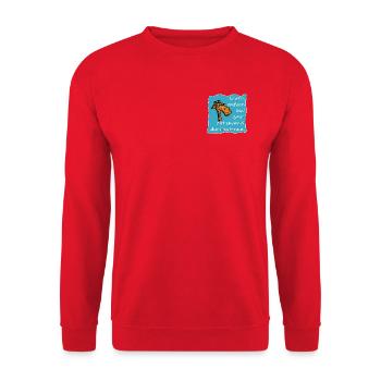 GIRAFFE ENTSPANNUNG DURCHATMEN - Unisex Pullover - Rot - Vorne - Alina (178cm) & Michal (187cm)